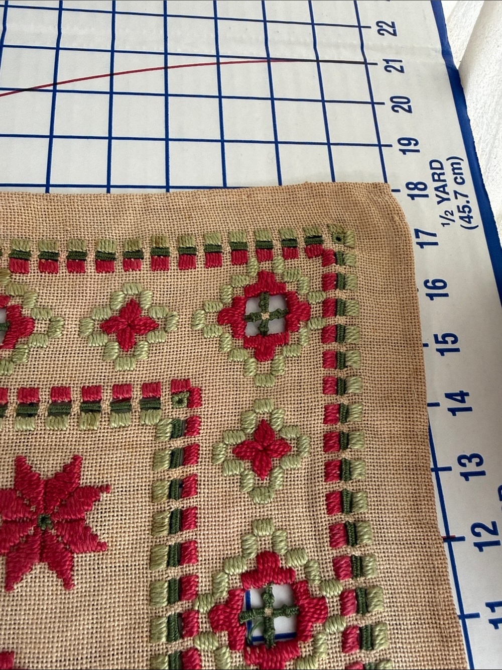 Vintage Hand Embroidered Drawn Thread Hardanger Style Table Topper 18” Square - Picture 9 of 15